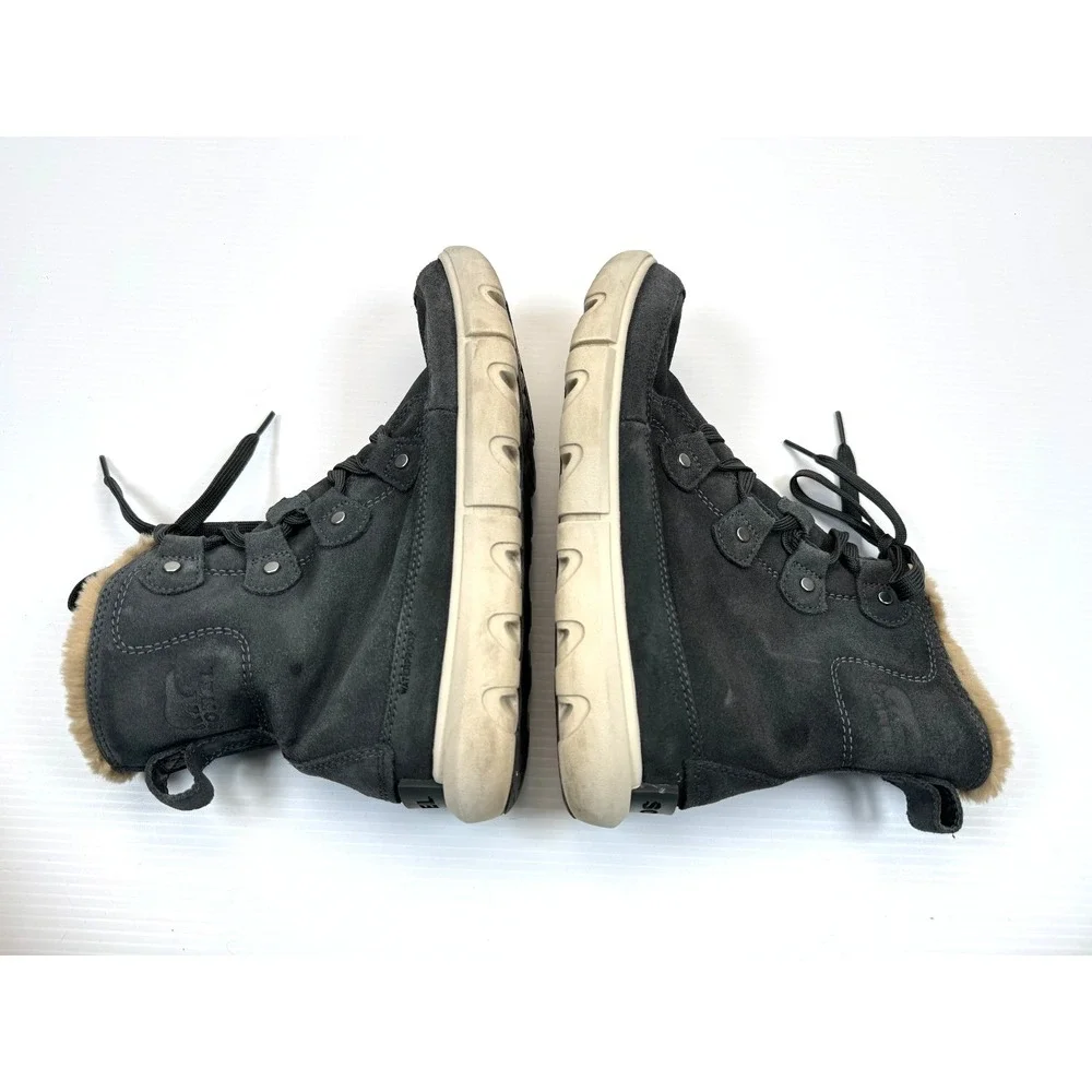 Sorel Explorer II Joan Faux‎ Fur Waterproof Boots Women 7 Lace-up Suede Ankle